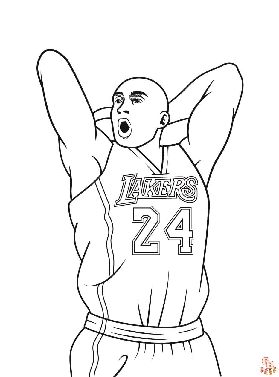 Printable kobe bryant coloring pages free for kids and adults