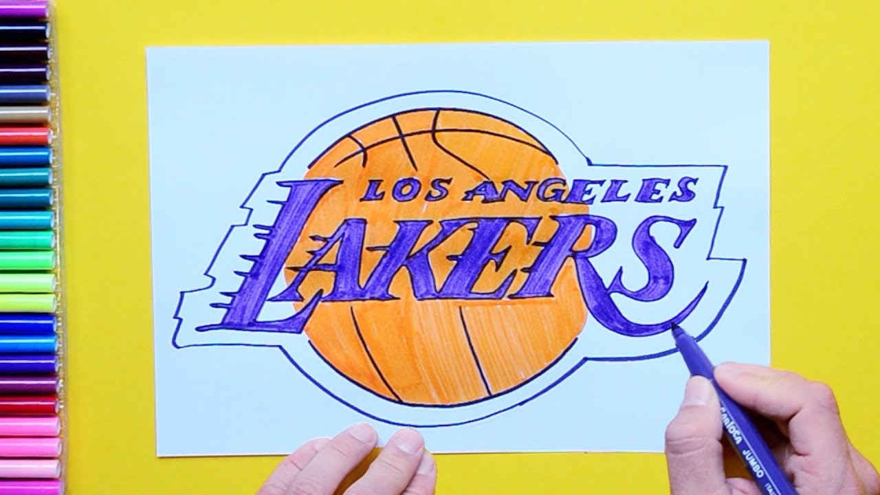 How to draw la lakers logo nba tea