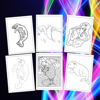 Discover sea creatures manatee coloring sheets for educational fun for kids
