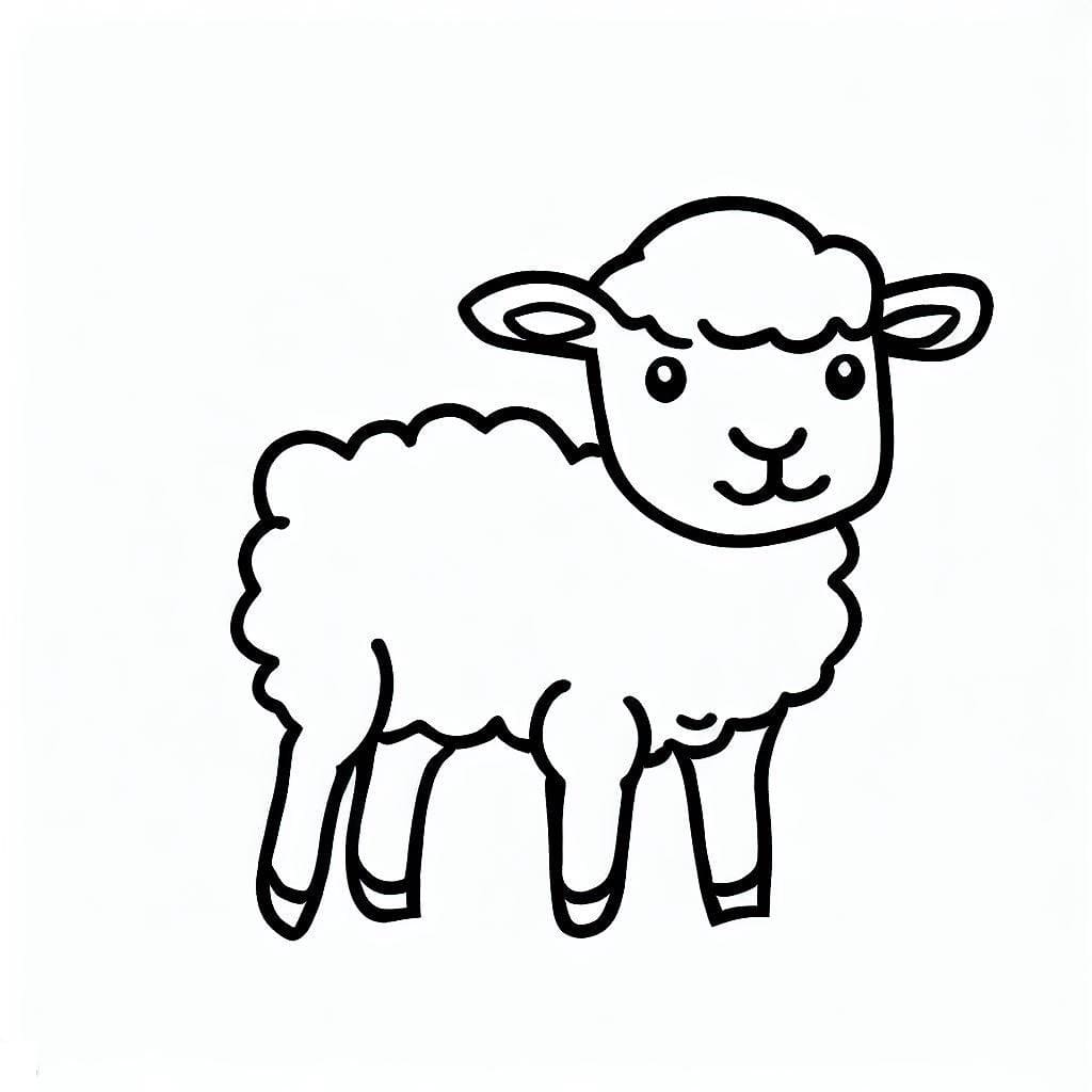 Cute lamb coloring page
