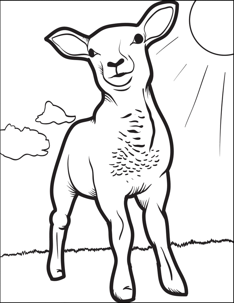 Printable lamb coloring page for kids â