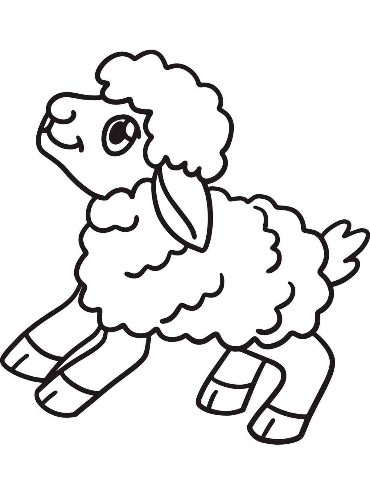 A cute lamb coloring page