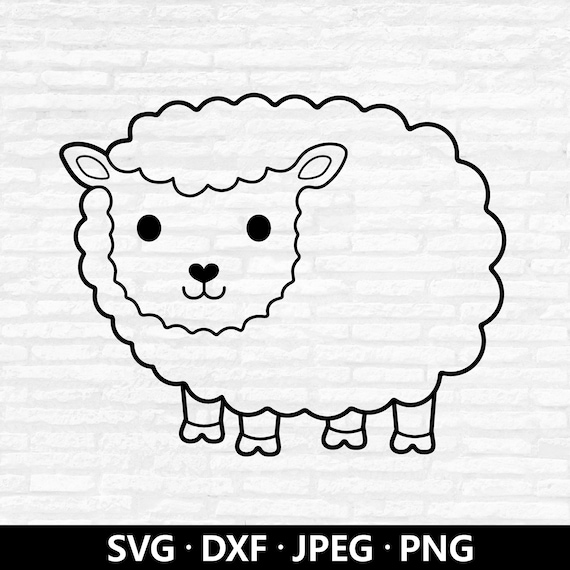 Sheep outline svg farm animal svg cute baby sheep svg lamb coloring page svg sheep clipart kids shirt svg sheep svg digital download