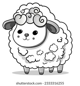 Coloring page outline cartoon sheep lamb stock vector royalty free