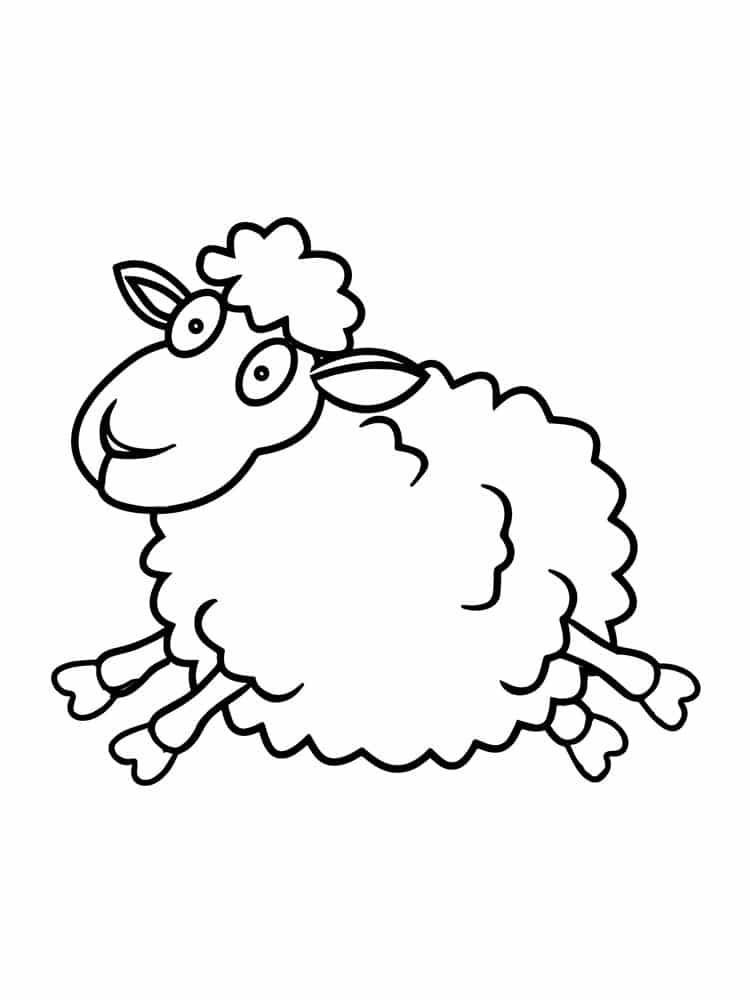 Cute sheep dancing coloring page