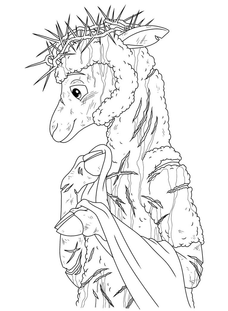 Jesus the lamb of god line art by ilzestruwig on