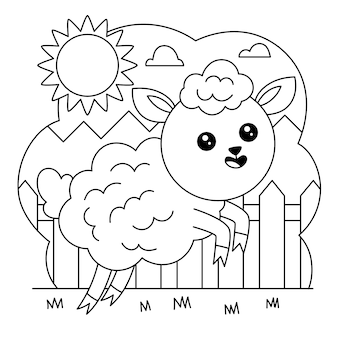 Printable sheep coloring pages vectors illustrations for free download