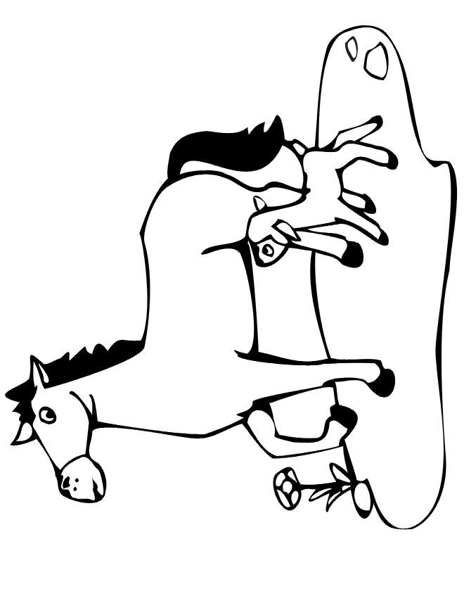 Horse coloring page horse lamb