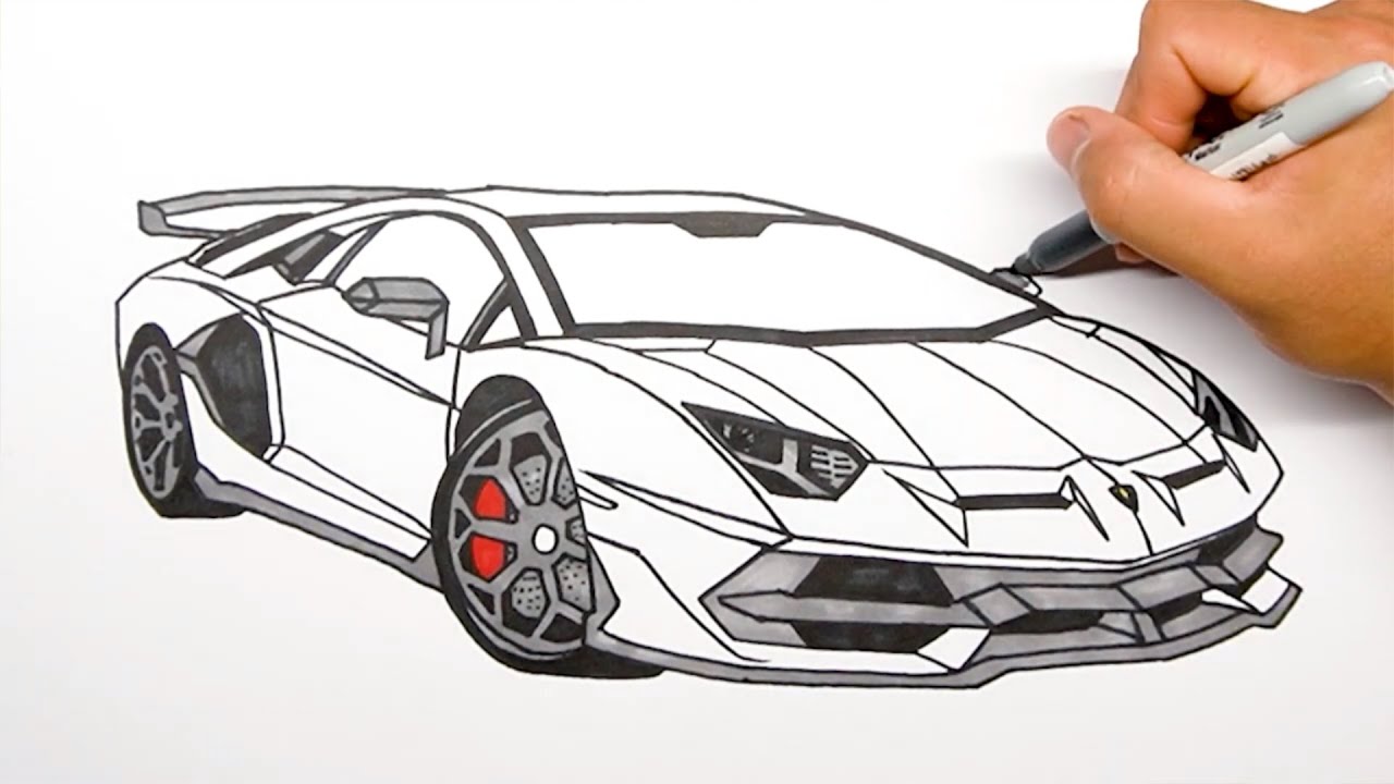 Easy drawing of lamborghini aventador svj shorts