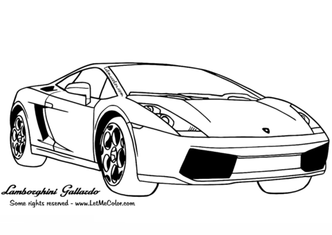 Lamborghini gallardo coloring page free printable coloring pages