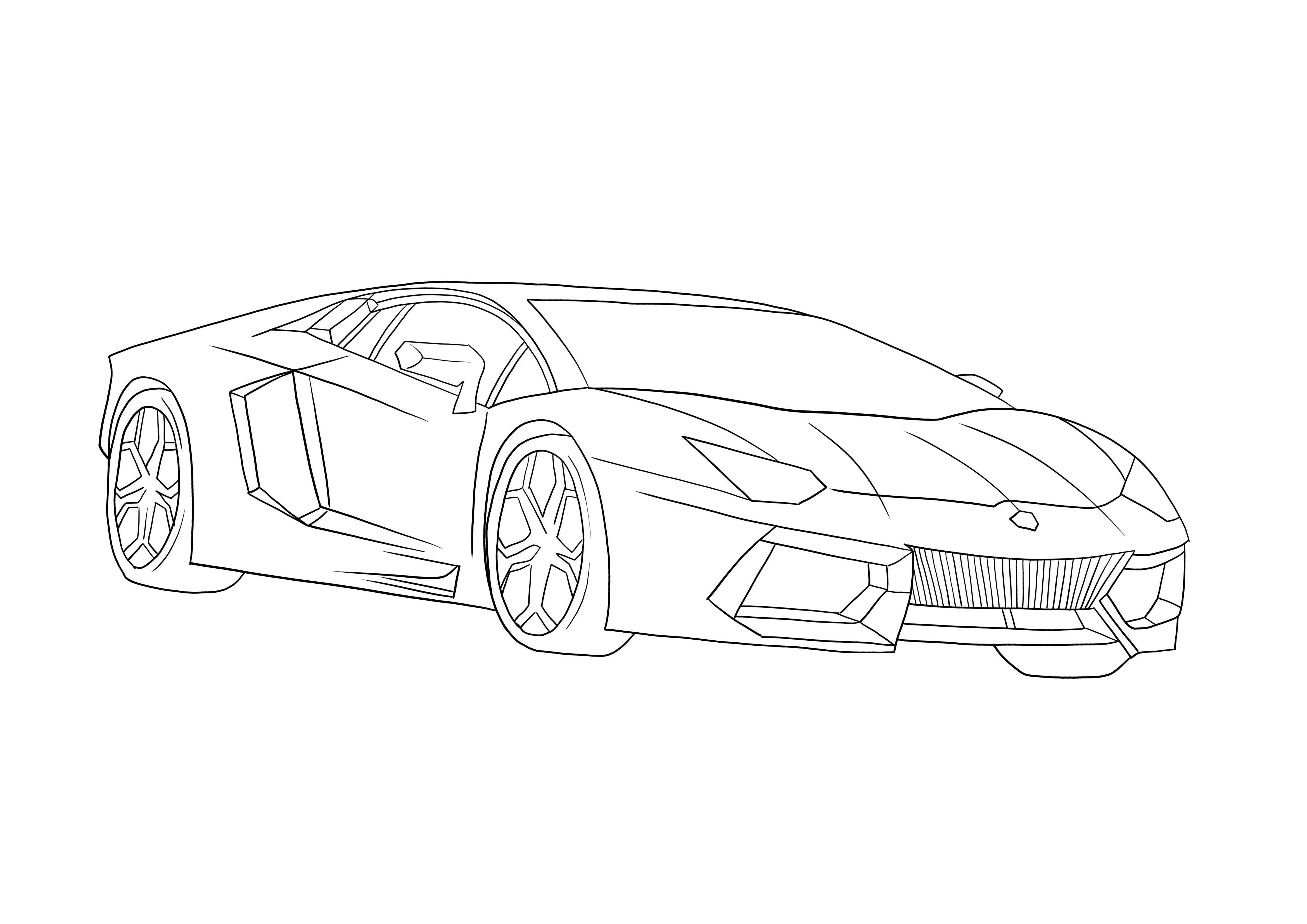 Fast lamborghini aventador coloring and free printing