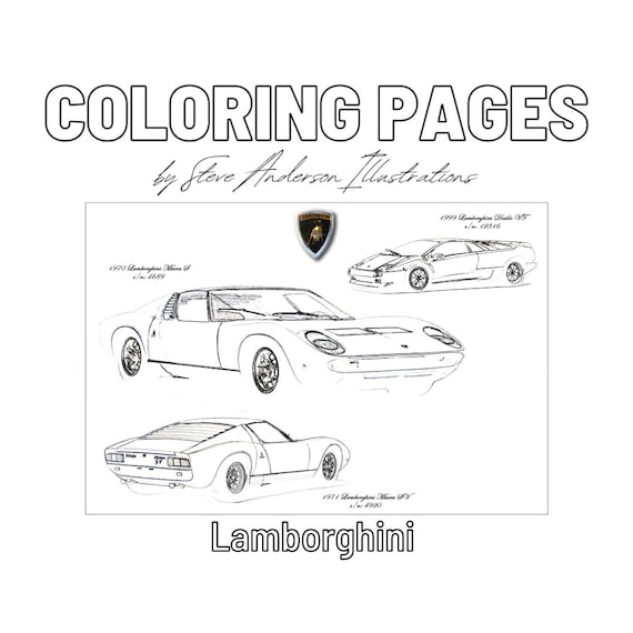 Dibujo para colorear de lamborghini trio