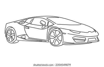 Outline drawing super car lamborghini aventador stock vector royalty free