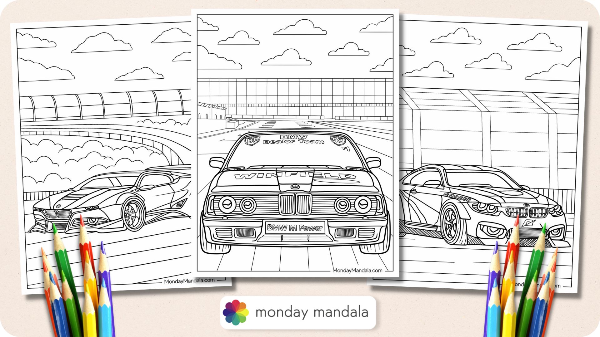 Bmw coloring pages free pdf printables