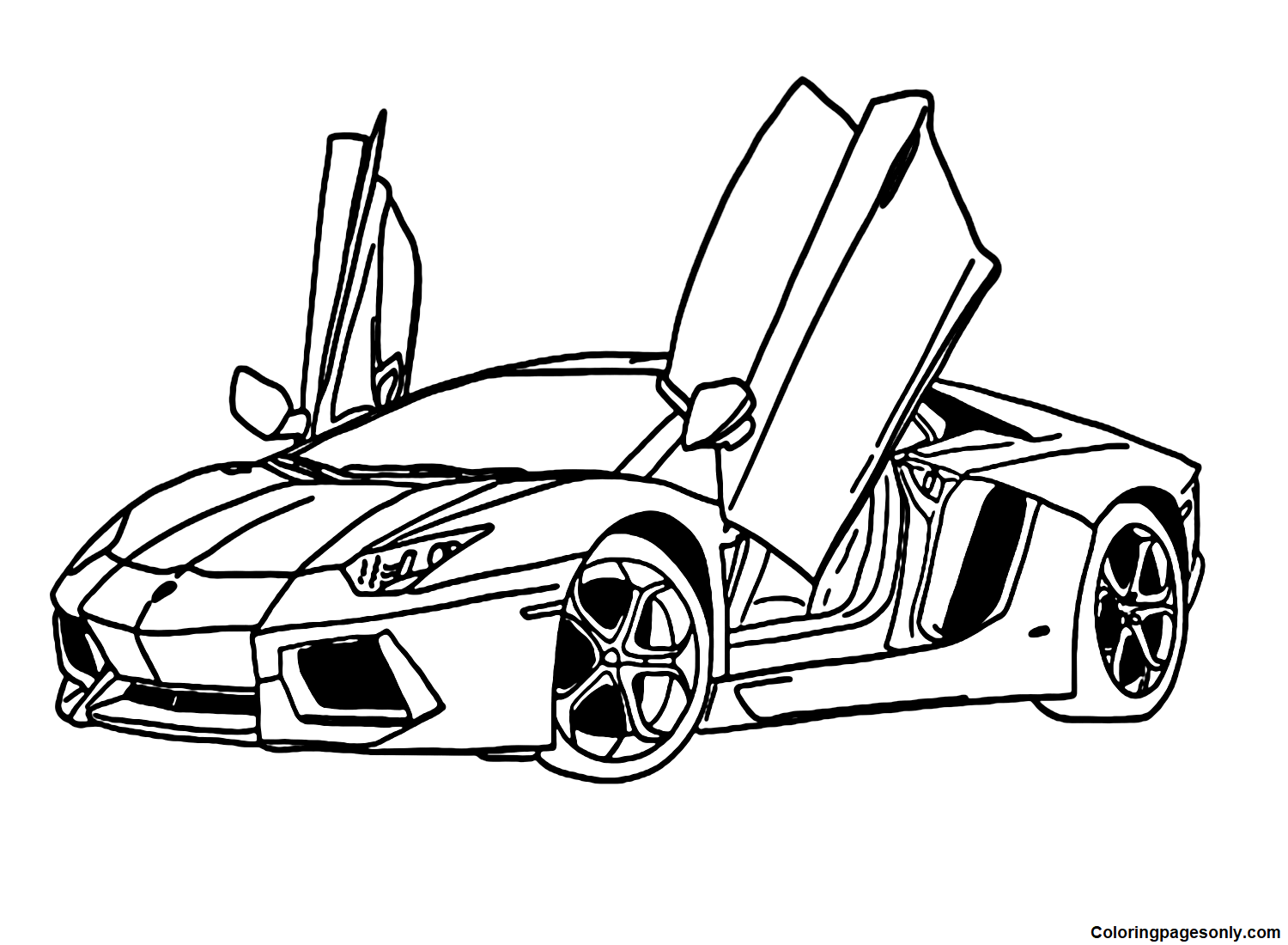 Pictures lamborghini coloring page