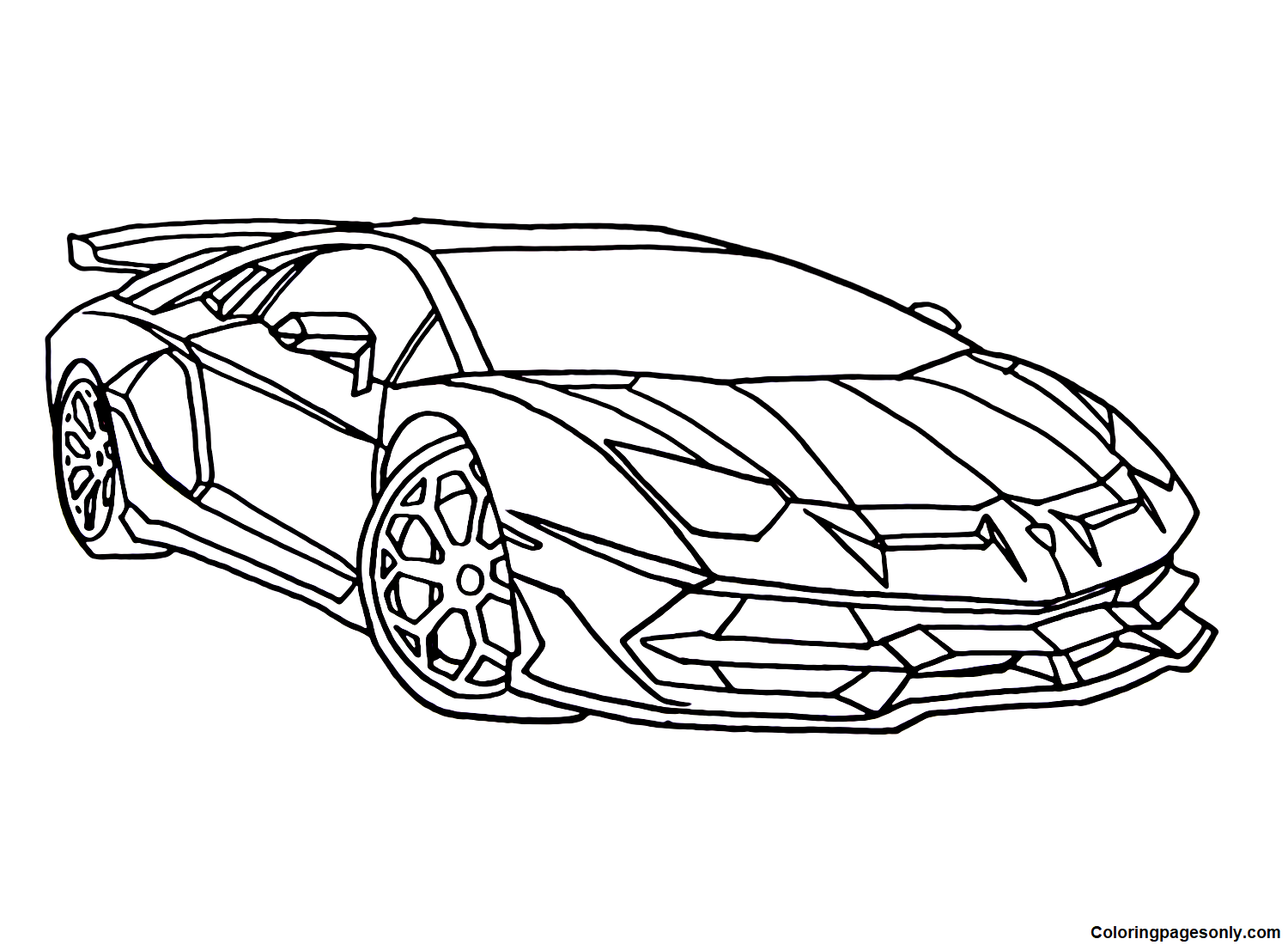 Lamborghini aventador car coloring page