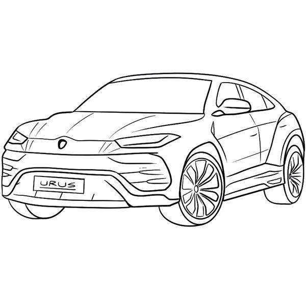 Lamborghini urus coloring page