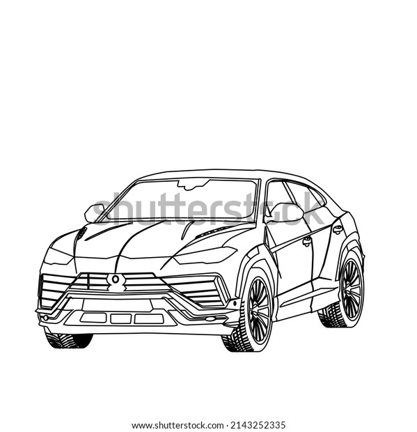 Lamborghini urus hand drawn vector stock vector royalty free