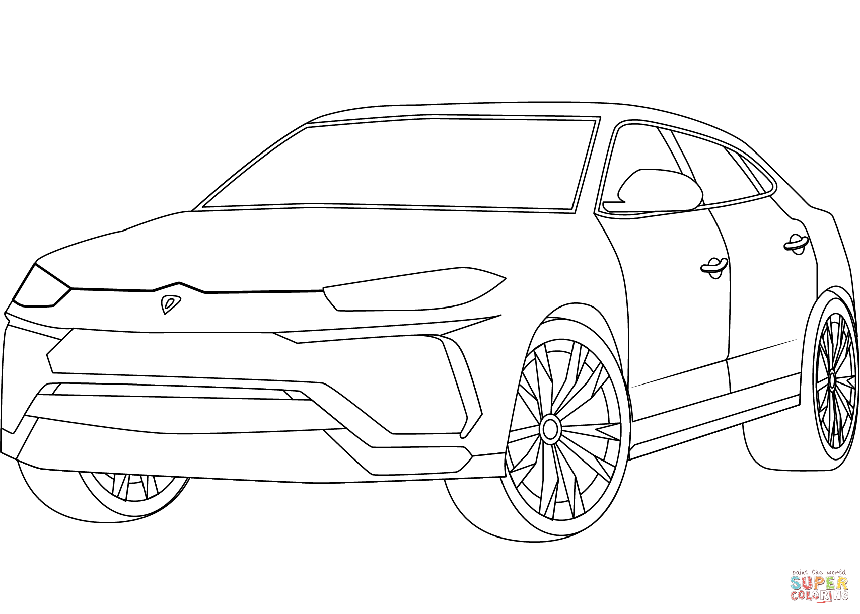 Lamborghini urus coloring page free printable coloring pages