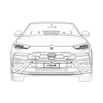 Lambo urus suv outline sticker for sale by aegy