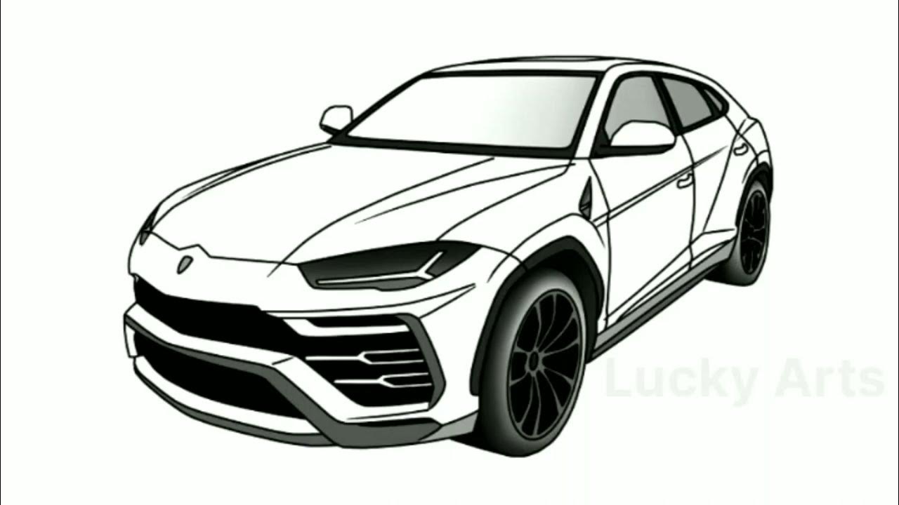 How to draw a laborghini uruslaborghini urus drawing easy stepsviralvideoluckyarts