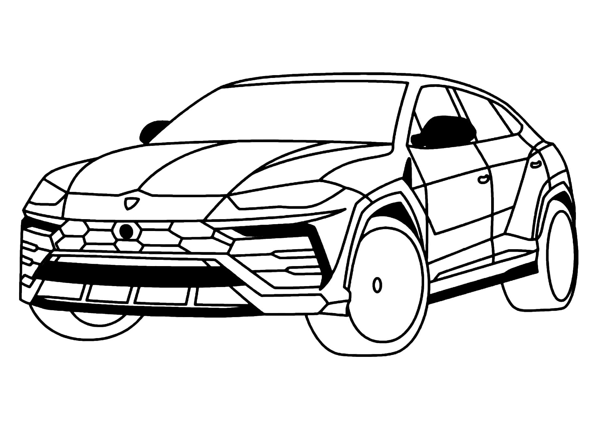 Lamborghini urus car coloring page