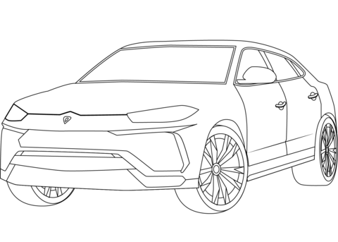 Lamborghini urus coloring page free printable coloring pages