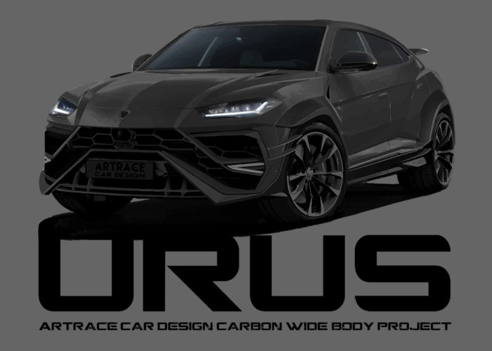 Lamborghini urus carbon car design black project greeting card by artem sinitsyn