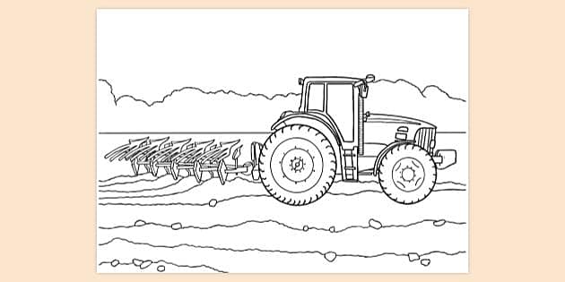Tractor colouring page colouring sheets teacher made