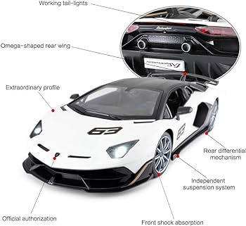 Rastar toy lamborghini car lamborghini aventador svj remote control model car super rc sport racing car for kids boys gifts ghz white toys games