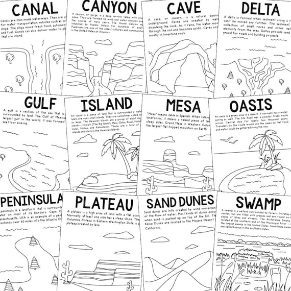 Biomes ecosystems landforms science coloring pages activity bulletin board decor school library homeschool printable worksheets