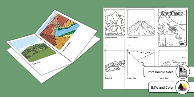 Landforms early emergent reader teacher made