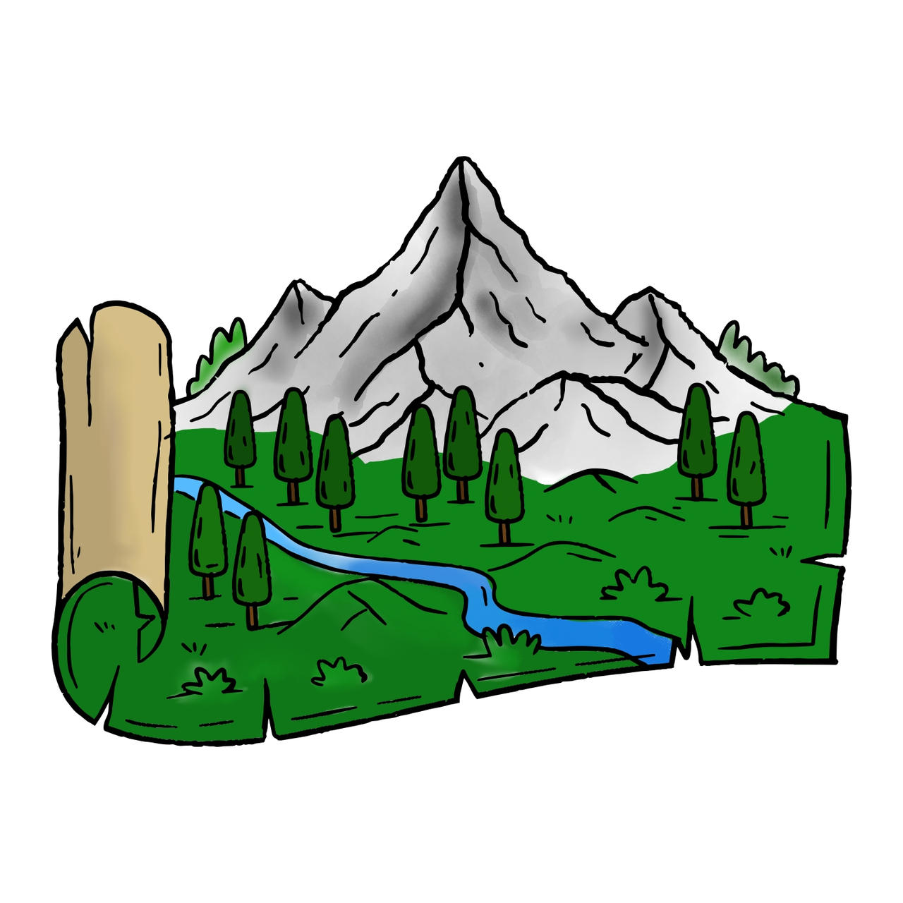 Mountain coloring page by artsypotatoes on
