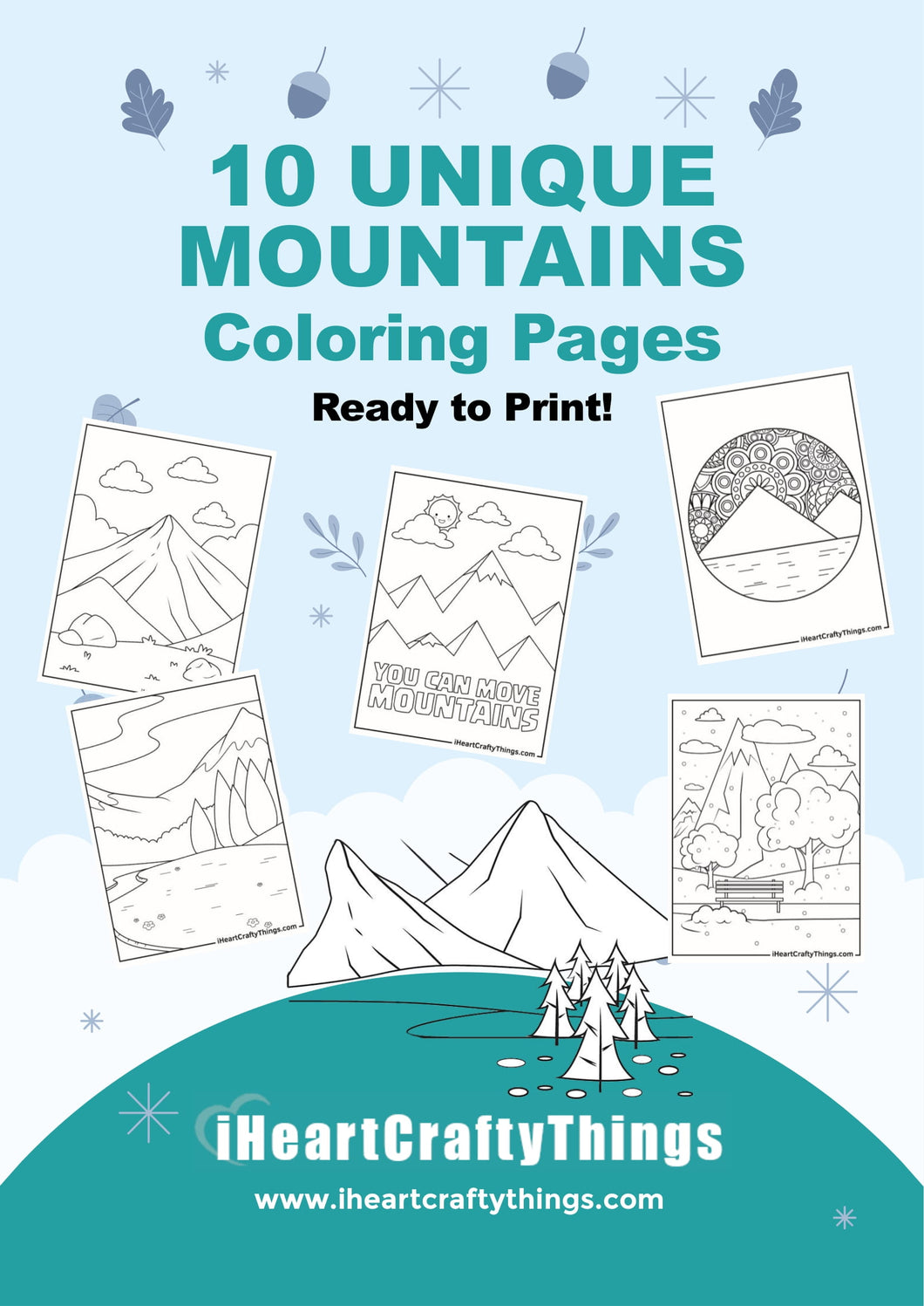 Mountains coloring pages â i heart crafty things