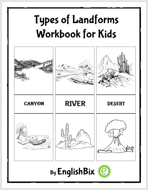 Types of landforms picture workbook