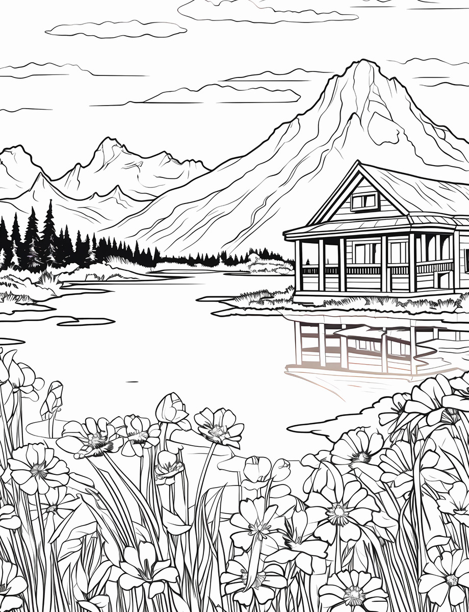 Peaceful landscapes adult stress relief coloring book mountainsforests beaches