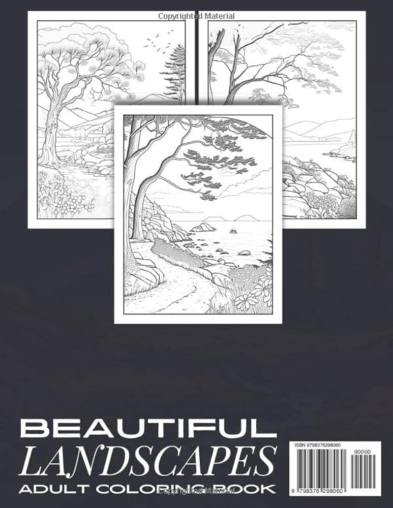 Beautiful landscapes adult coloring book unique relaxing designs with stunning forests lakes and more to color