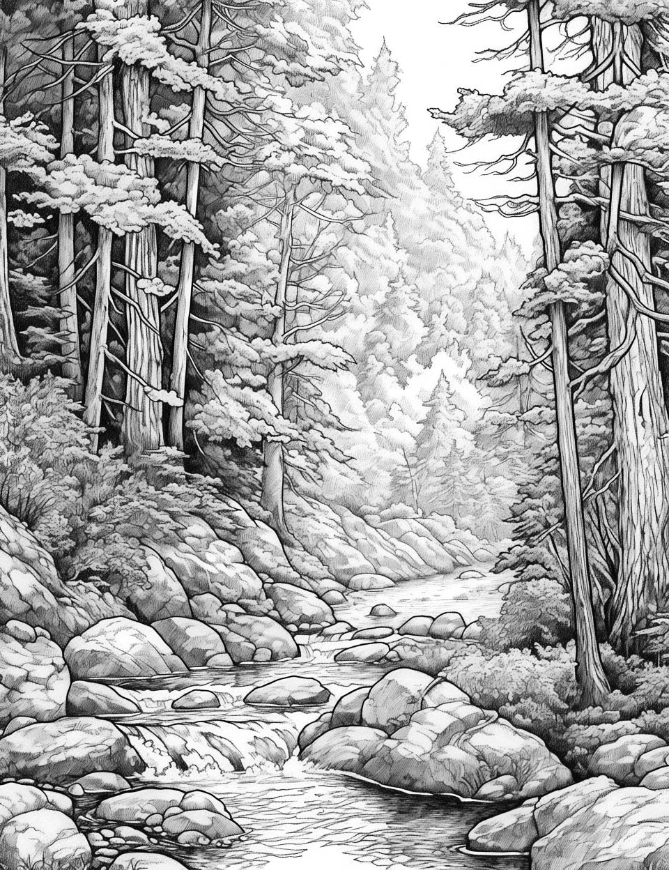 Scenic landscape coloring pages