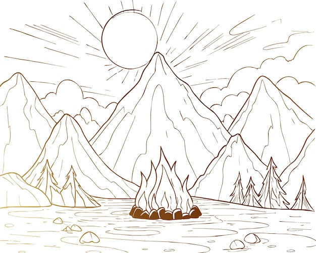 Landscape coloring images