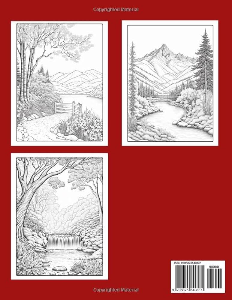 Wonderful landscapes beautiful scene adult coloring book enjoy cozy countryside scenes natures charming forest majestic mountains anson annie books