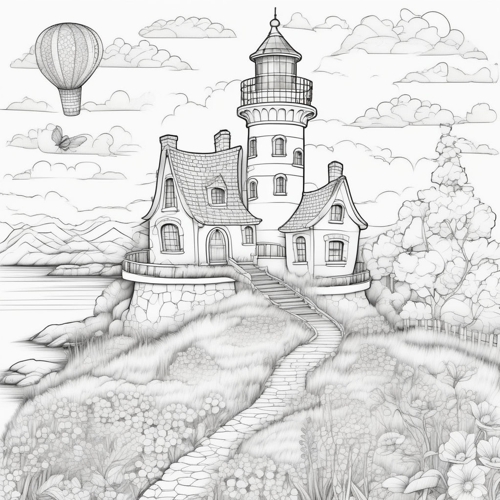 Landscape coloring page