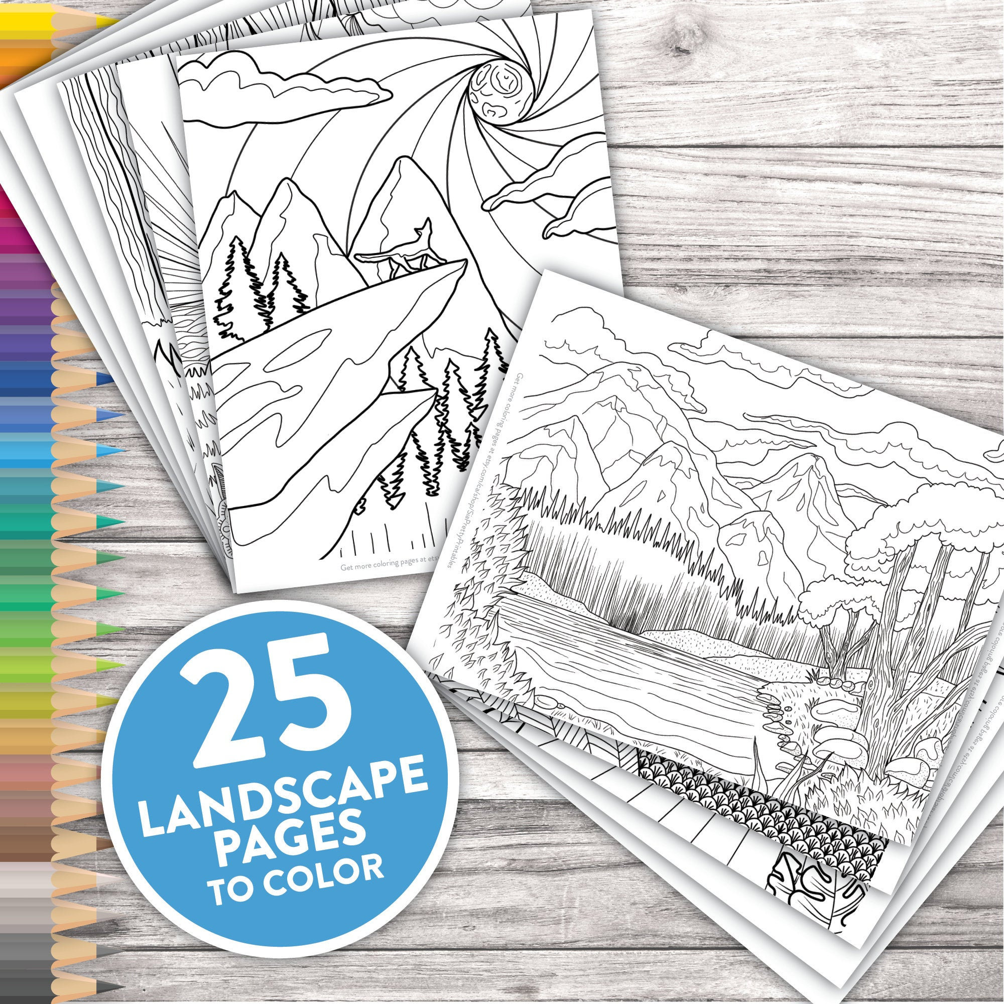 Printable adult coloring pages scenic landscapes adult coloring at home activity download now