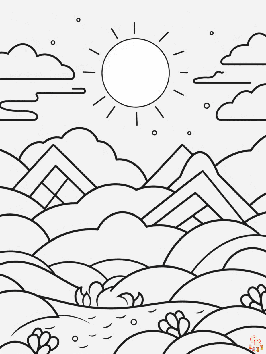 Printable landscape coloring pages for kids