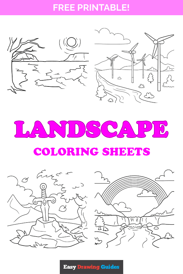 Free printable landscape coloring pages for kids