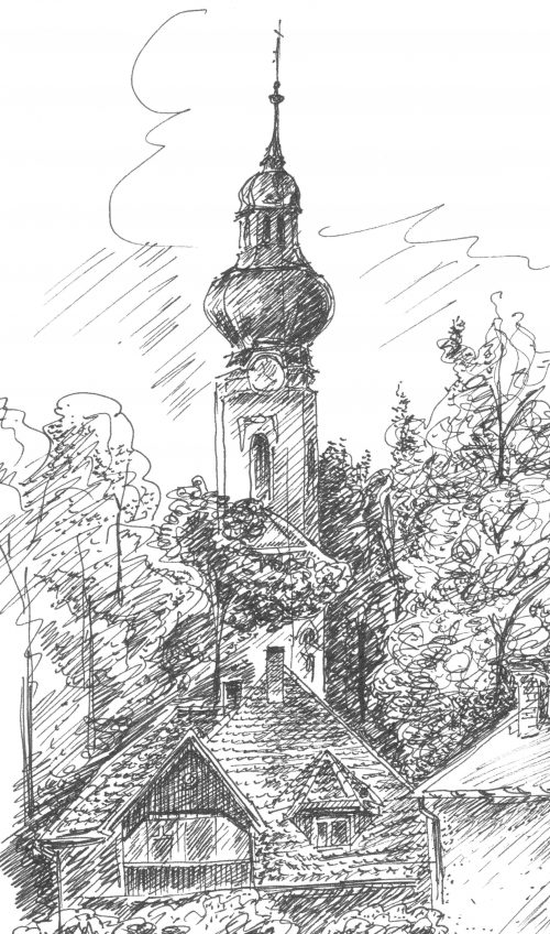 Summer landscape coloring page