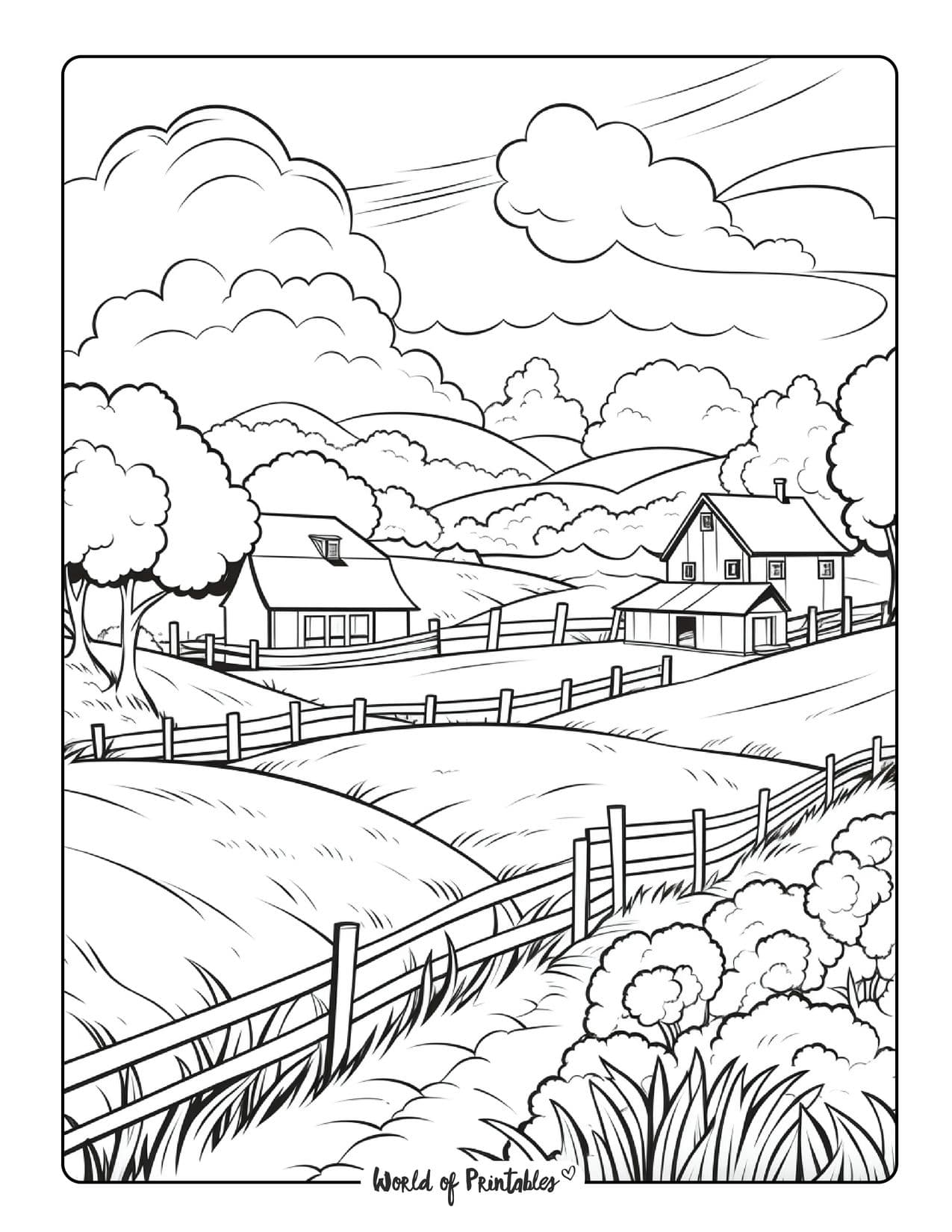 Landscape coloring pages
