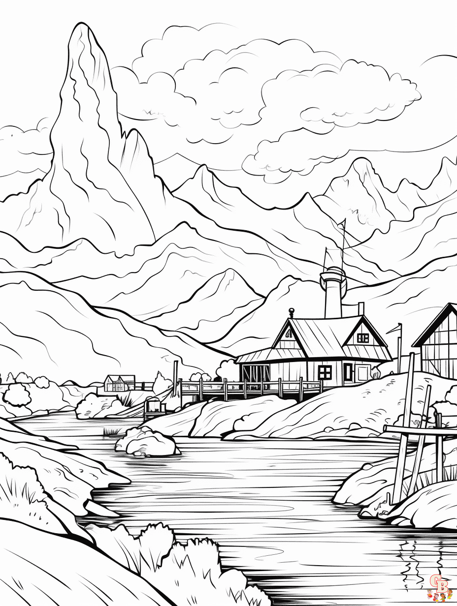 Printable landscape coloring pages for kids
