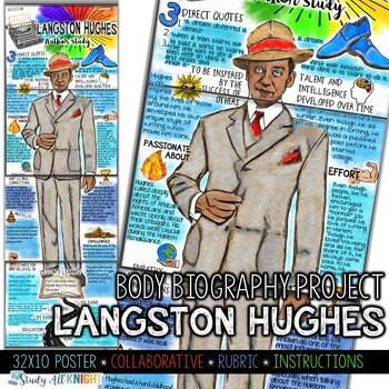 Langston hughes black history author study body biography project