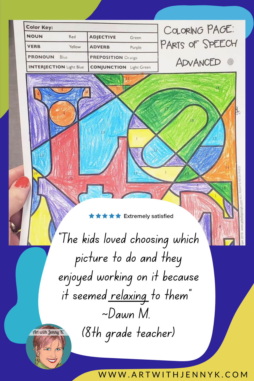 Parts of speech coloring pages