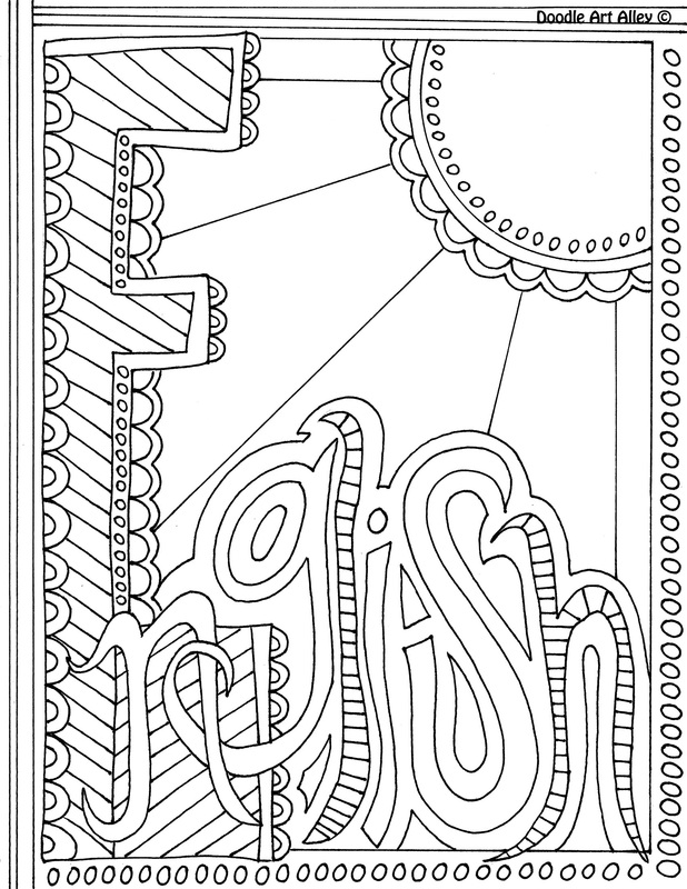 Subject cover pages coloring pages